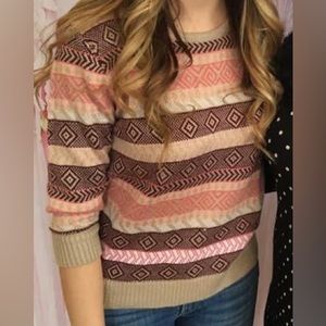 Forever 21 Three Quarter Sleeve print sweater